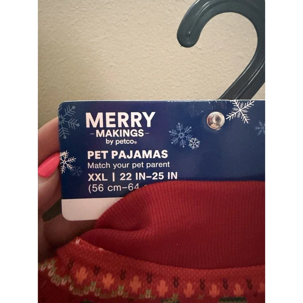 Merry Makings By Petco Dog Christmas Footless “Footie” Pajamas Size XXL NWT